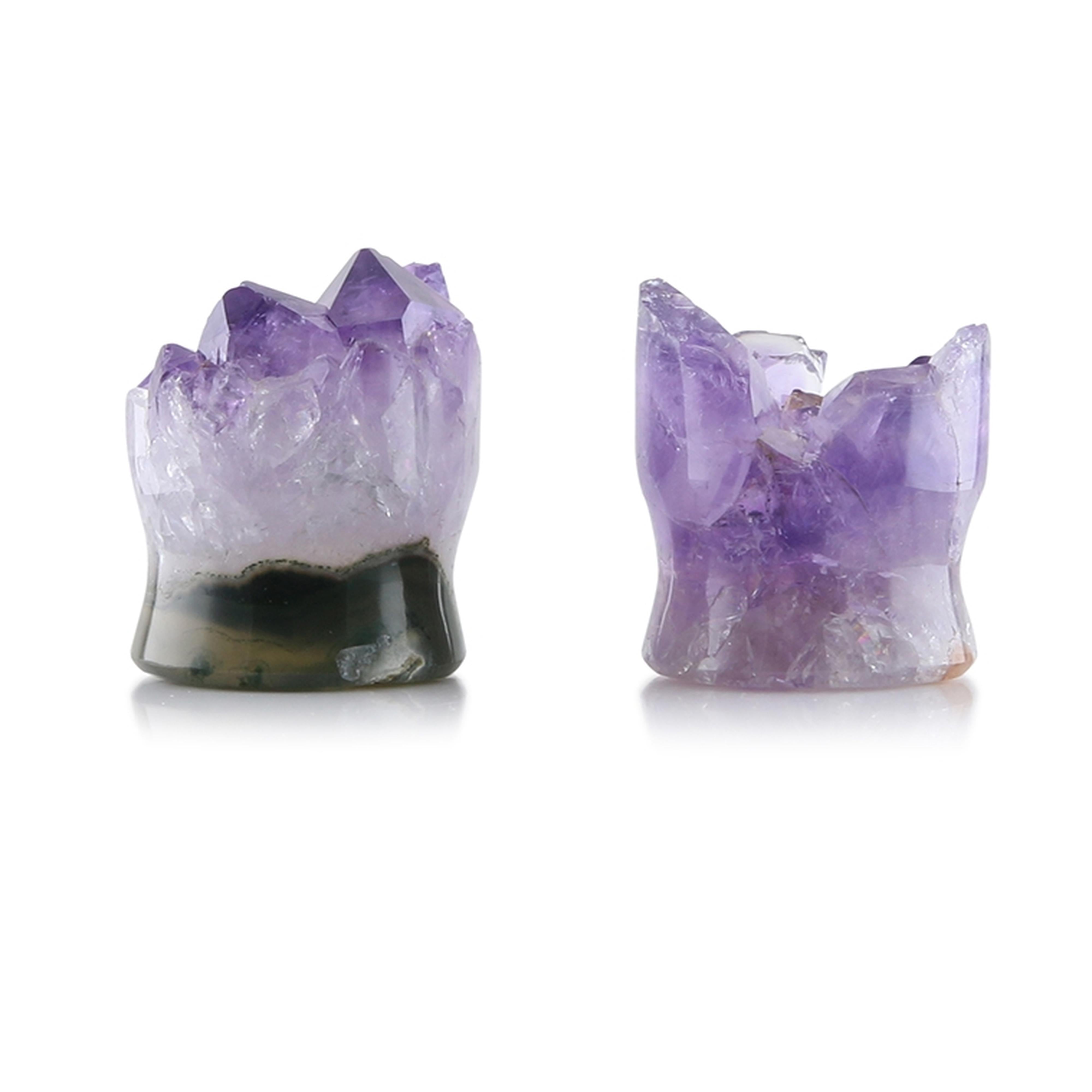 Raw Amethyst Plugs 17mm Version 2
