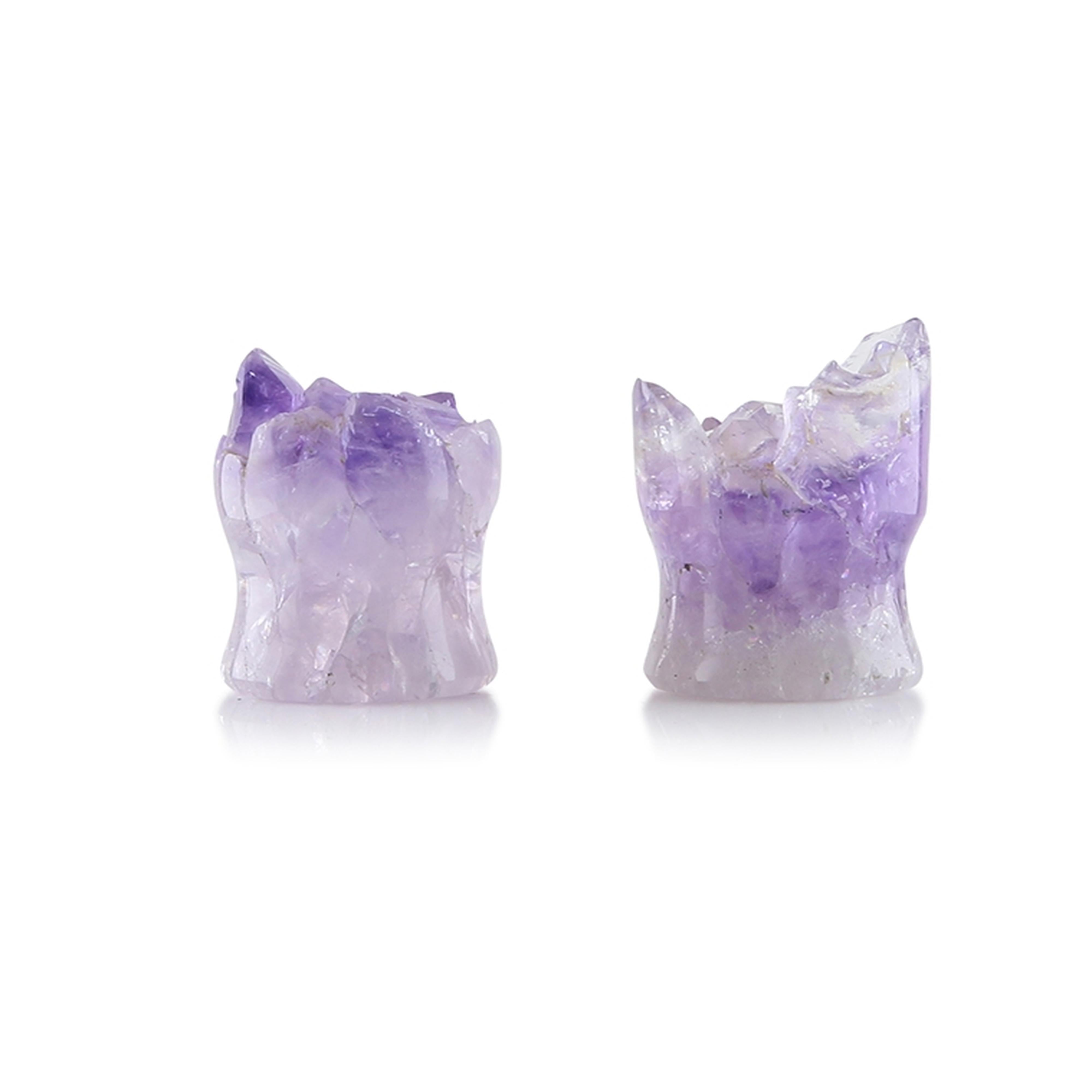 Raw Amethyst Plugs 9/16" (14mm) Version 6