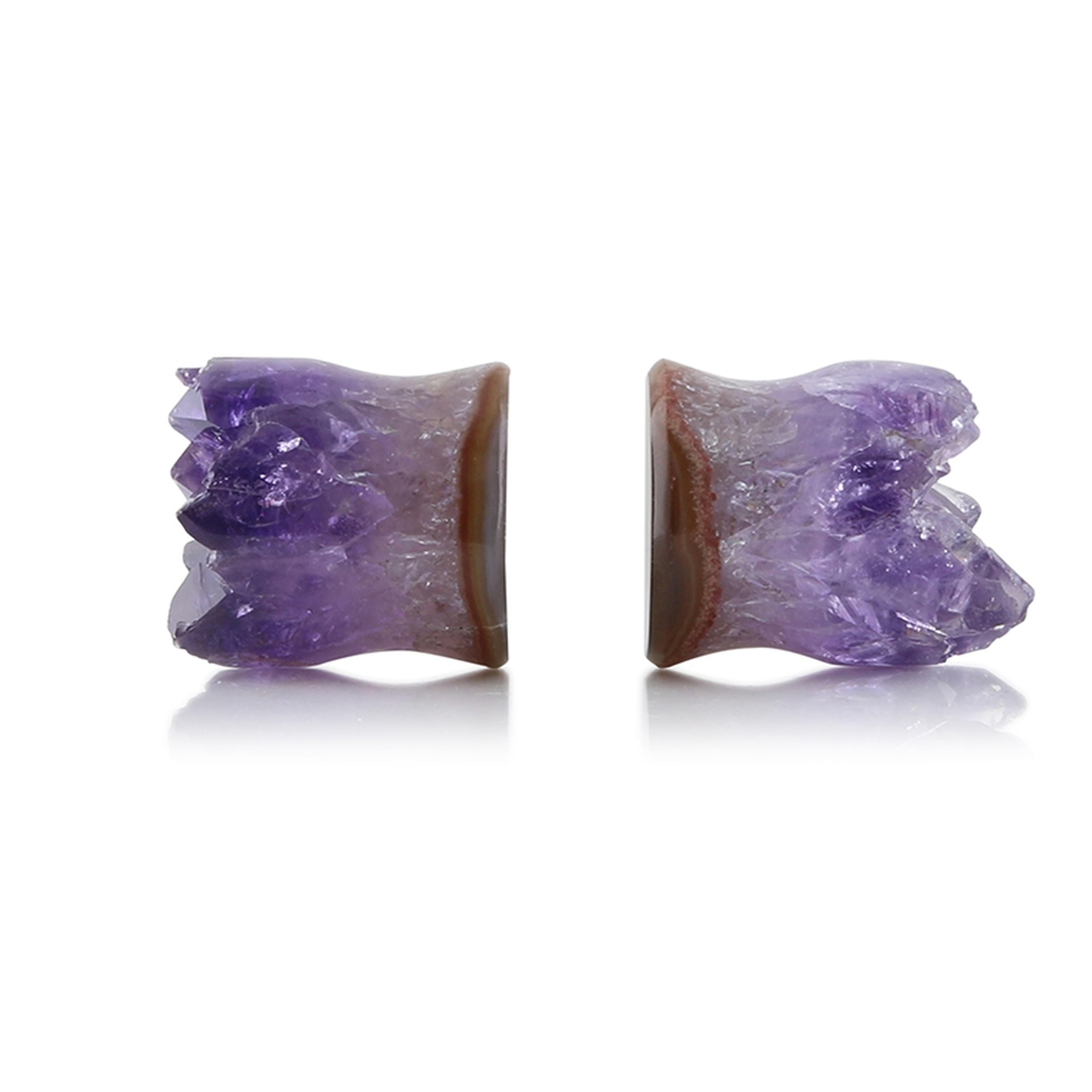Raw Amethyst Plugs 17mm Version 5