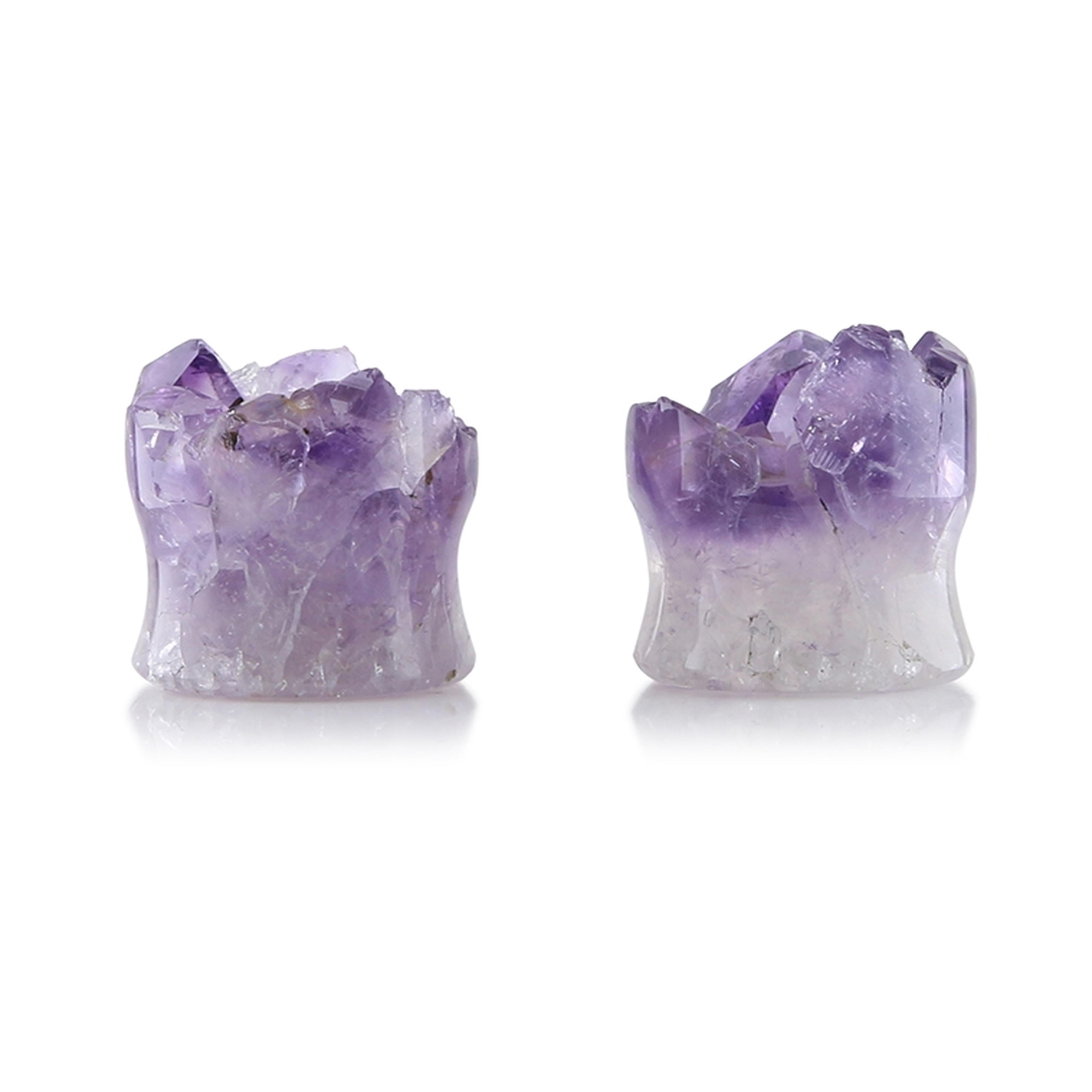 Raw Amethyst Plugs 17mm Version 6
