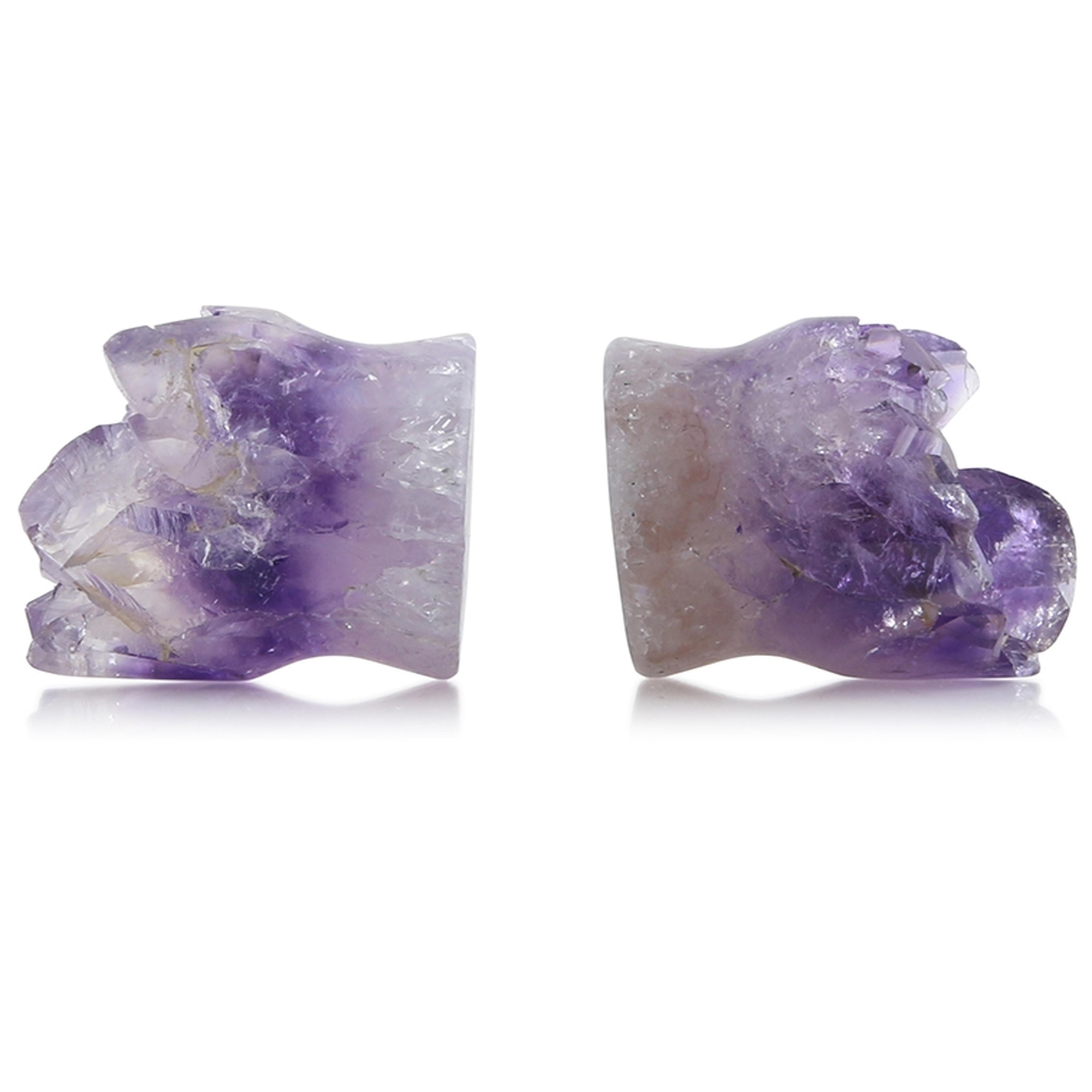 Raw Amethyst Plugs 3/4" (19mm) Version 4