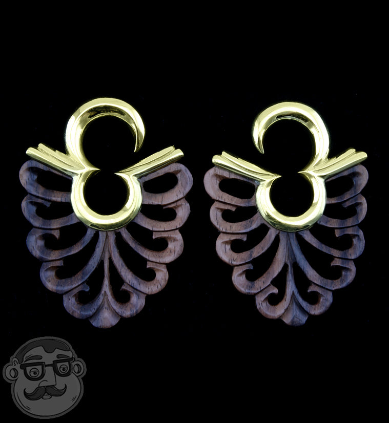 Pine Wood & Brass Ear Weights