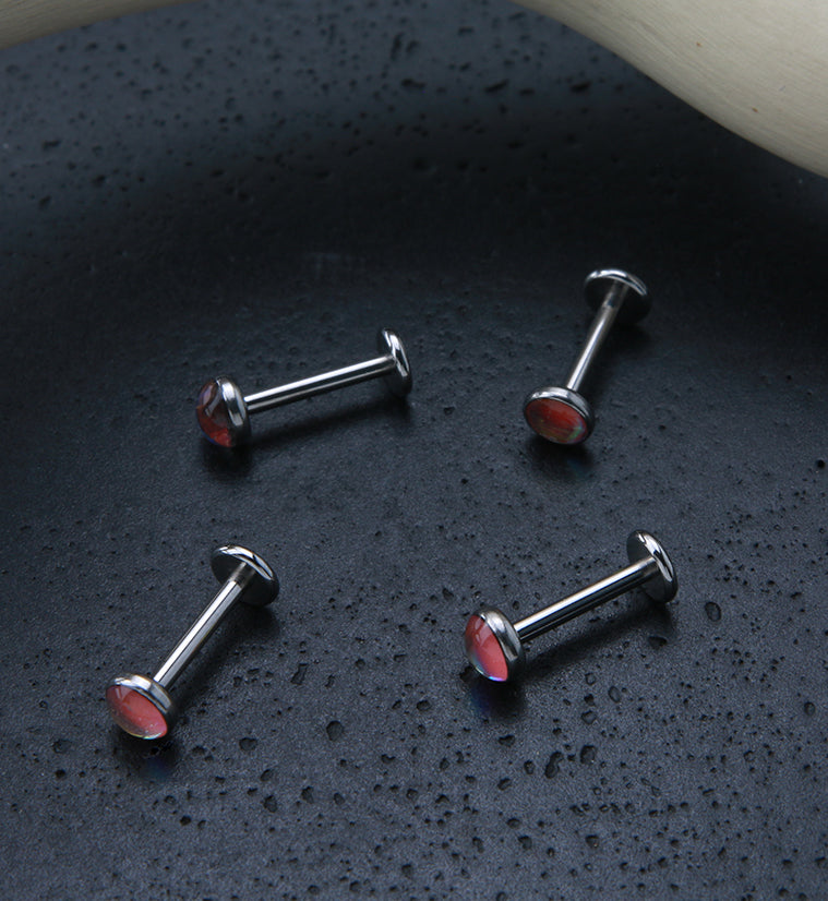 Pink Aura Labret Post