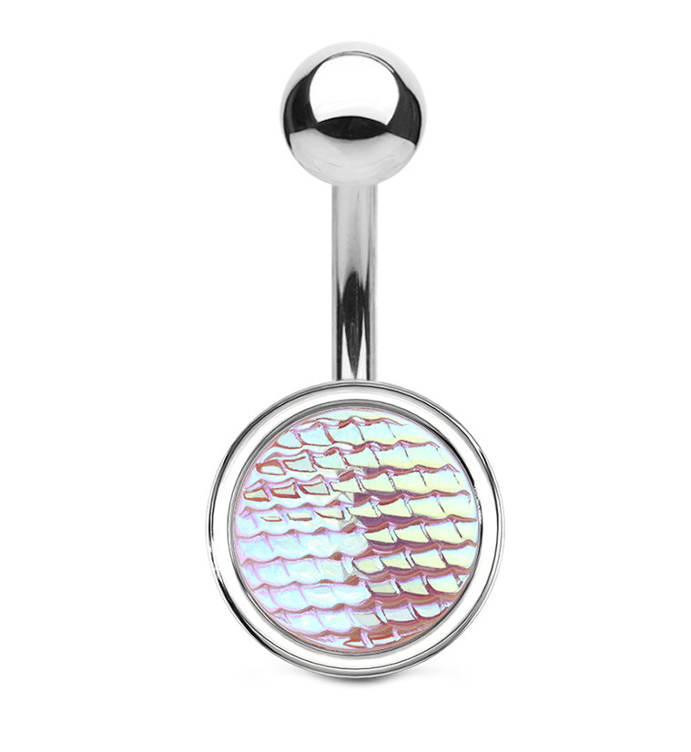 Pink Aurora Mermaid Scale Belly Button Ring