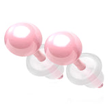 Pink Ceramic Orb Earrings