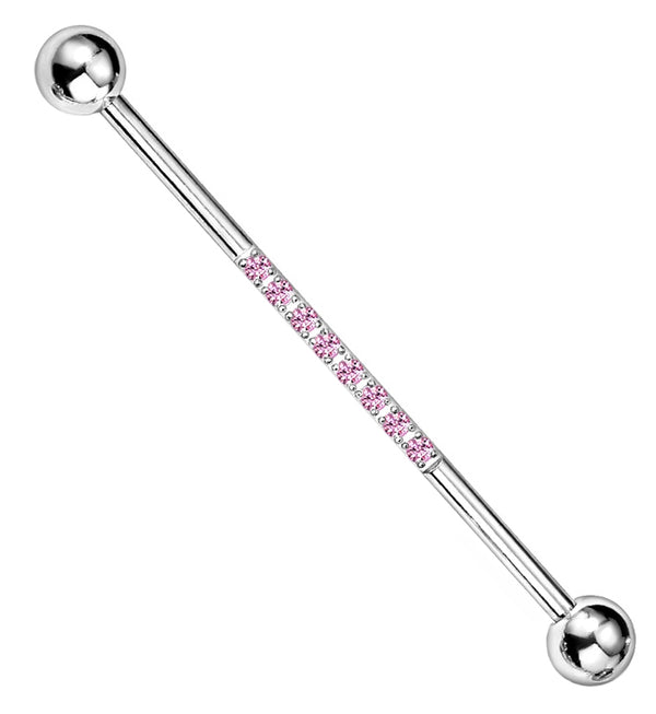 Center Line Pink CZ Industrial Barbell