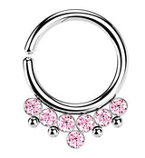 Pink CZ Rally Annealed Seamless Hoop Ring