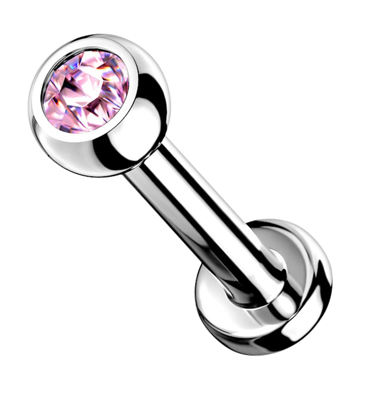 Pink Gem Titanium Internally Threaded Flat Back Post