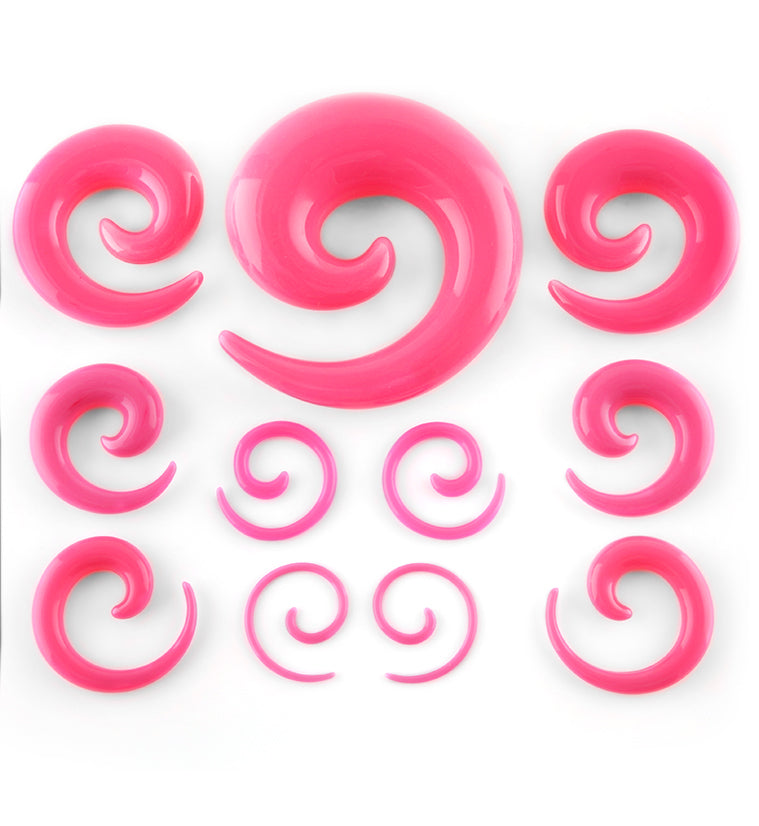 Hot Pink Acrylic Spirals