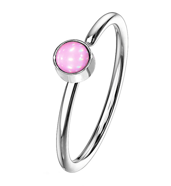 20G Pink Micro Escent Stainless Steel Nose Ring Hoop