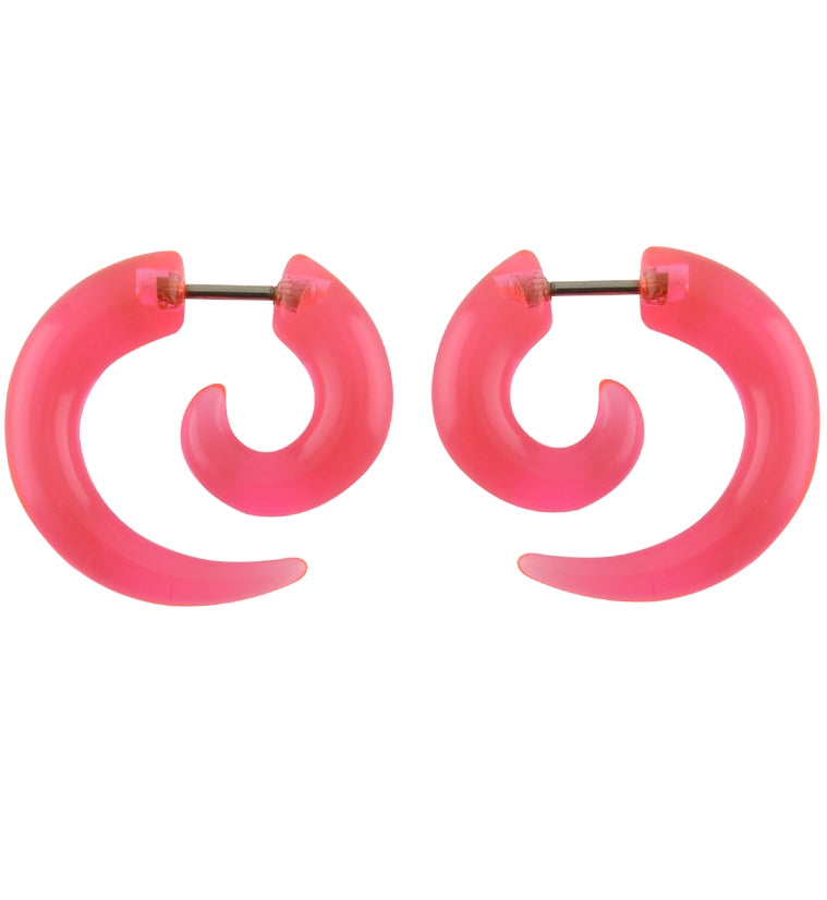 Pink Fake Ear Spirals