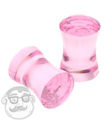 Pink Faceted Cut Glass Plugs