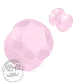 Pink Faceted Cut Glass Plugs