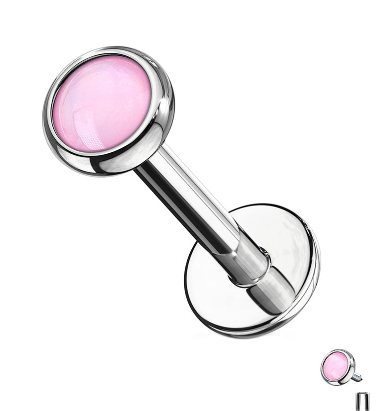 16G Pink Escent Stainless Steel Labret