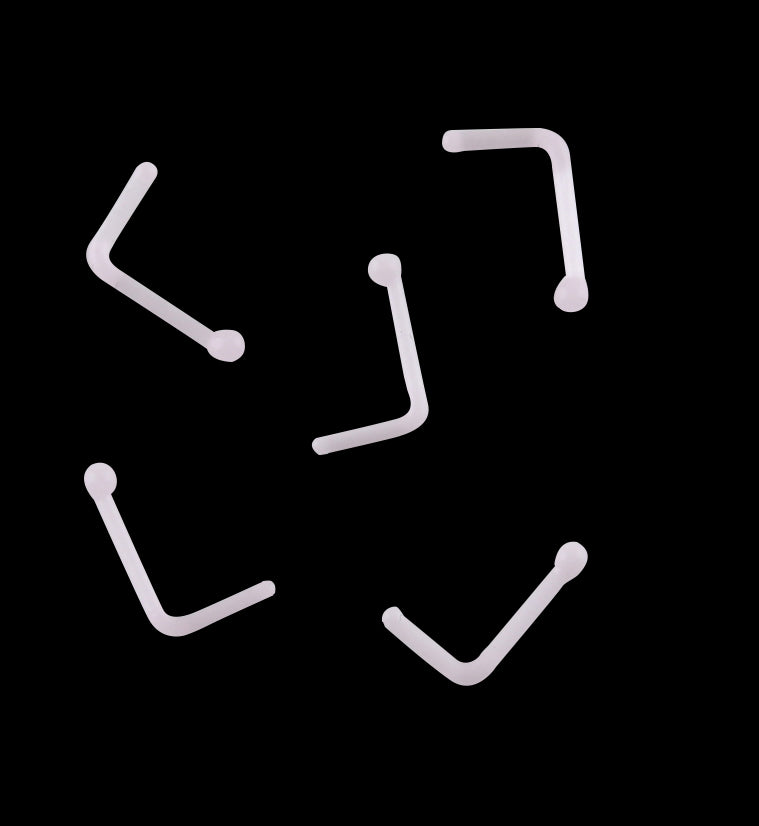 Pink L Bend Glass Nose Ring