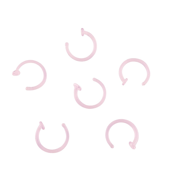 Pink Glass Hoop Nose Ring
