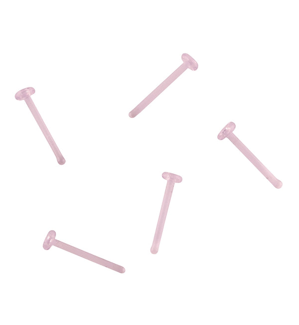 Pink Glass Hoop Nosebone