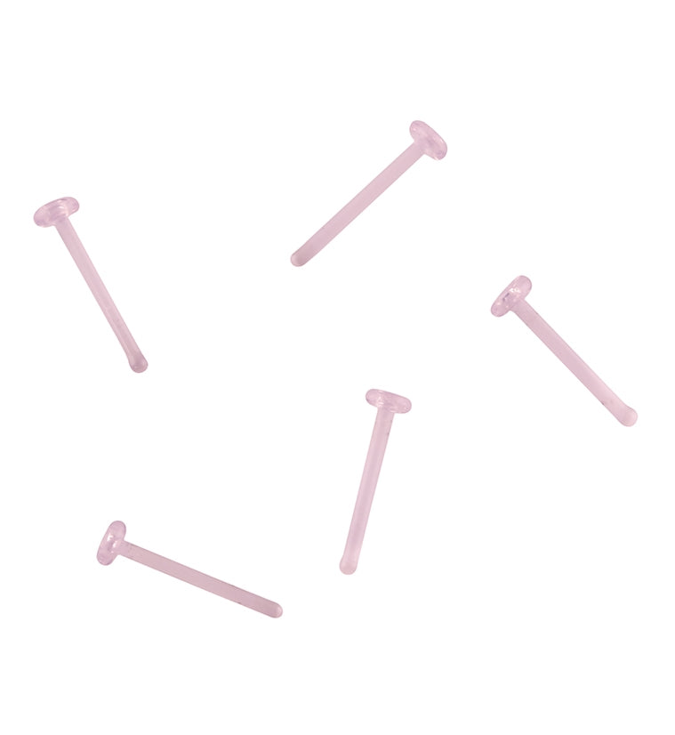 Pink Glass Hoop Nosebone