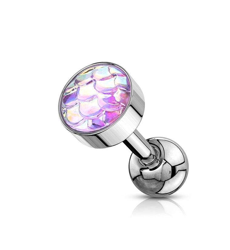 16G Pink Mermaid Scale Cartilage Barbell