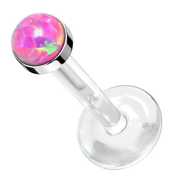 16G Pink Opal Bioflex Labret Post