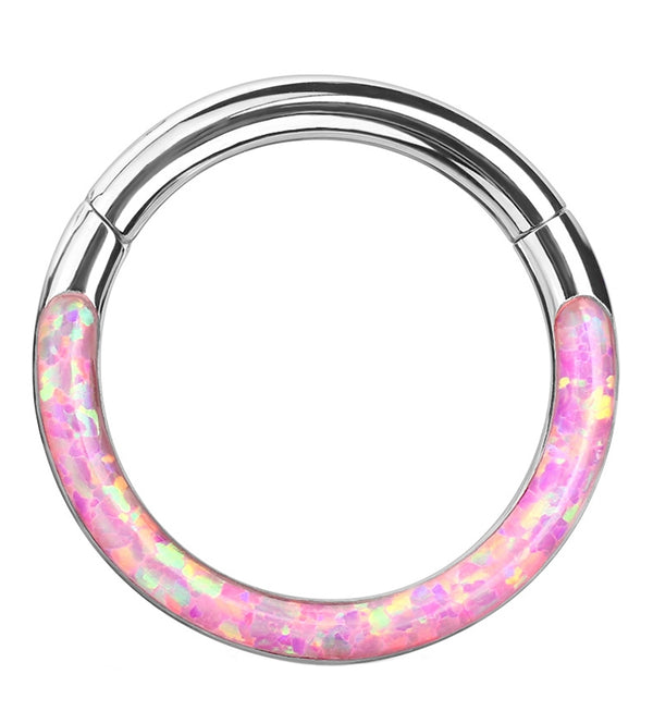 Pink Opalite Frontal Hinged Segment Ring