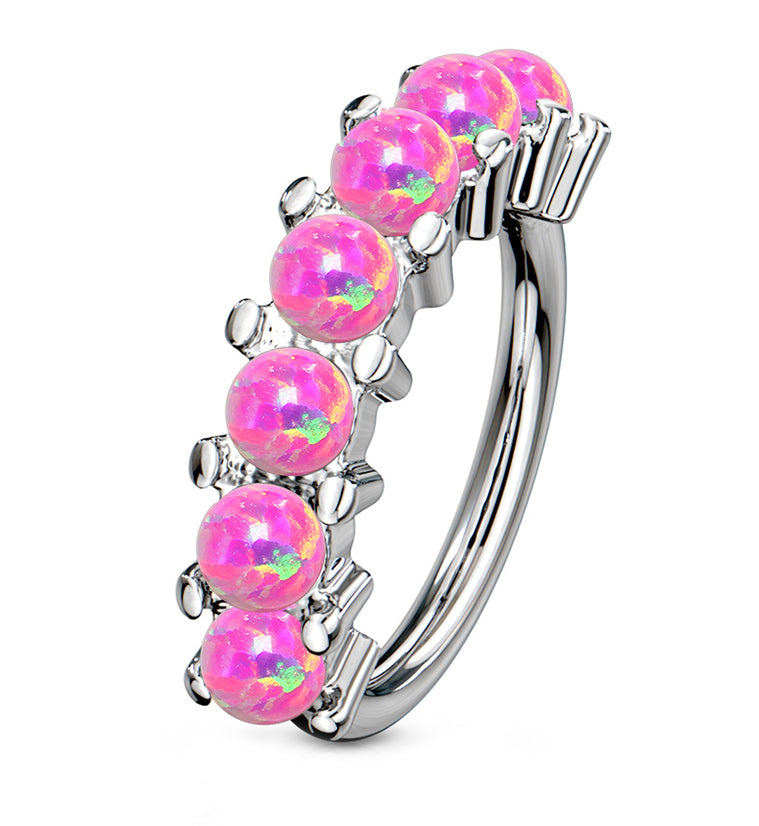 Pink Opal Septenary Seamless Ring