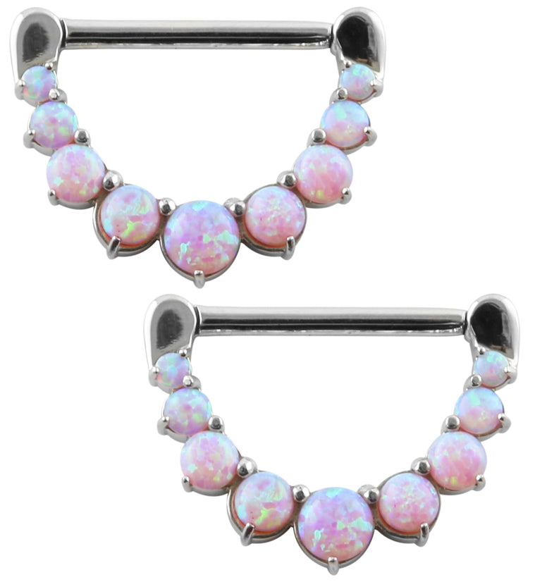 14G Pink Opalite Nipple Clicker