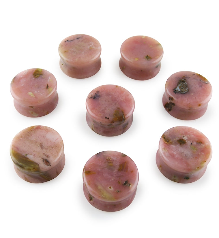 Pink Opal Stone Plugs (3/4" - 19mm)