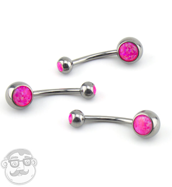 Pink Opal Titanium Belly Button Ring