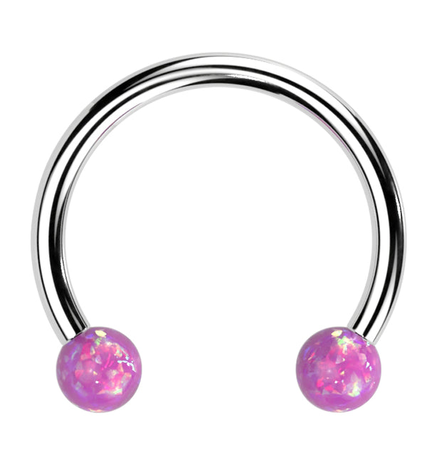 Pink Opalite Ball Threadless Titanium Circular Barbell