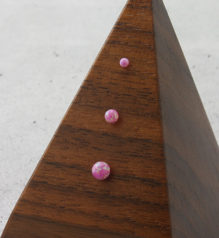 Pink Opalite Ball Titanium Threadless Top