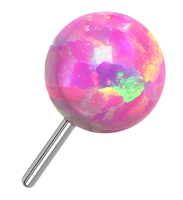 Pink Opalite Ball Titanium Threadless Top
