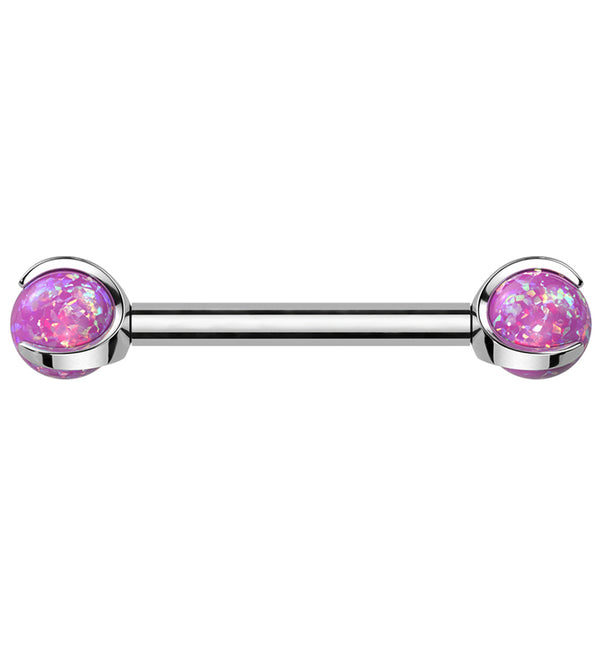 Pink Opalite Claw Titanium Barbell
