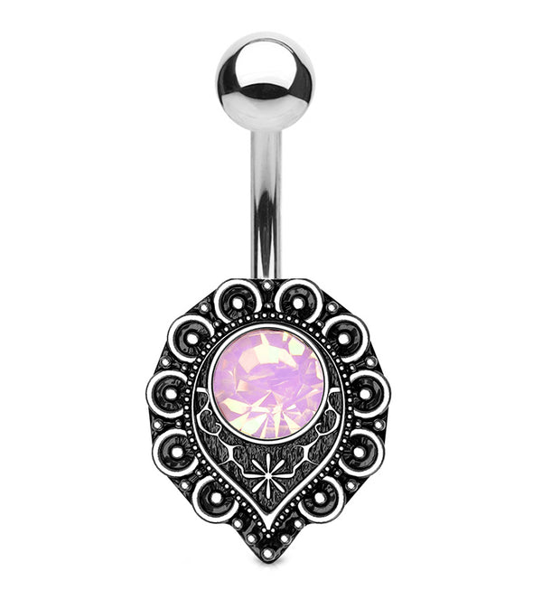 Pink Opalite Tinge Belly Button Ring