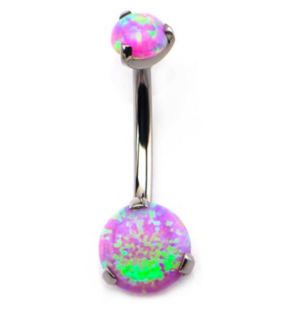 Pink Opalite Cabochon Titanium Belly Button Ring