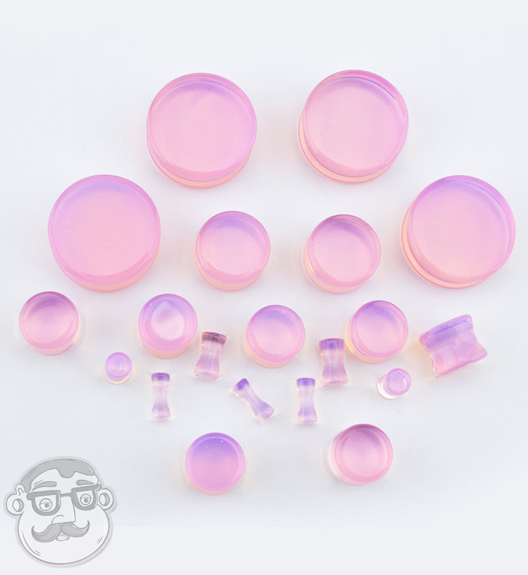 Pink Opalite Glass Plugs