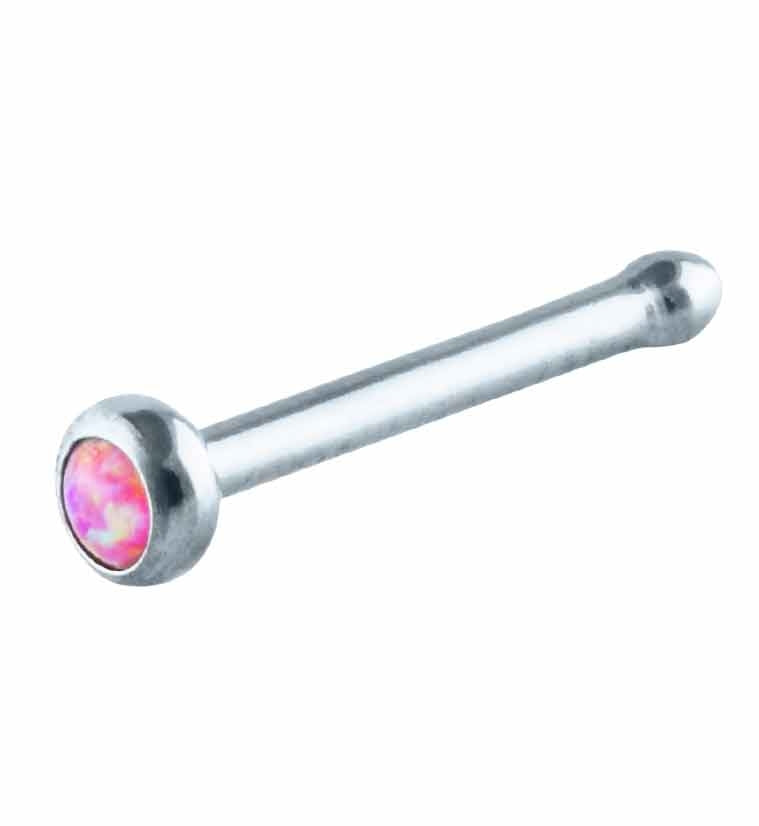 Pink Opalite Titanium Nosebone / Ring | UrbanBodyJewelry.com