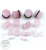 Pink Rose Quartz Single Flare Stone Plugs