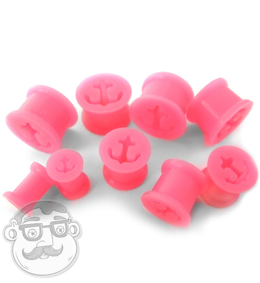 Pink Silicone Anchor Tunnel Plugs