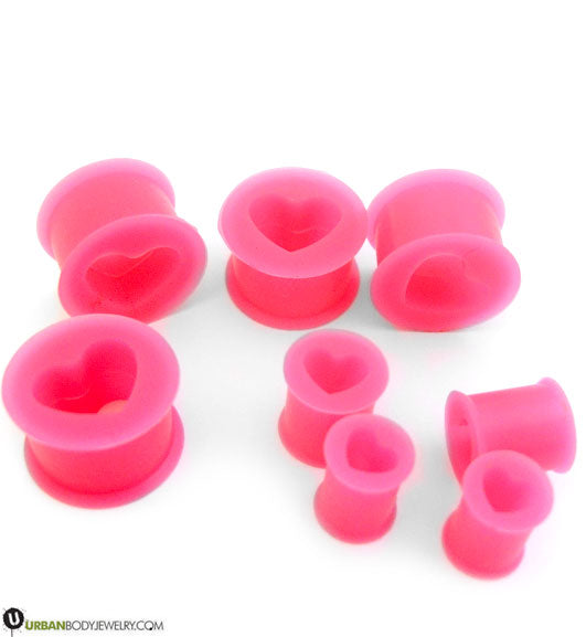 Pink Heart Silicone Tunnels