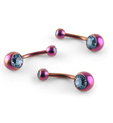 Pink Titanium Belly Button Ring