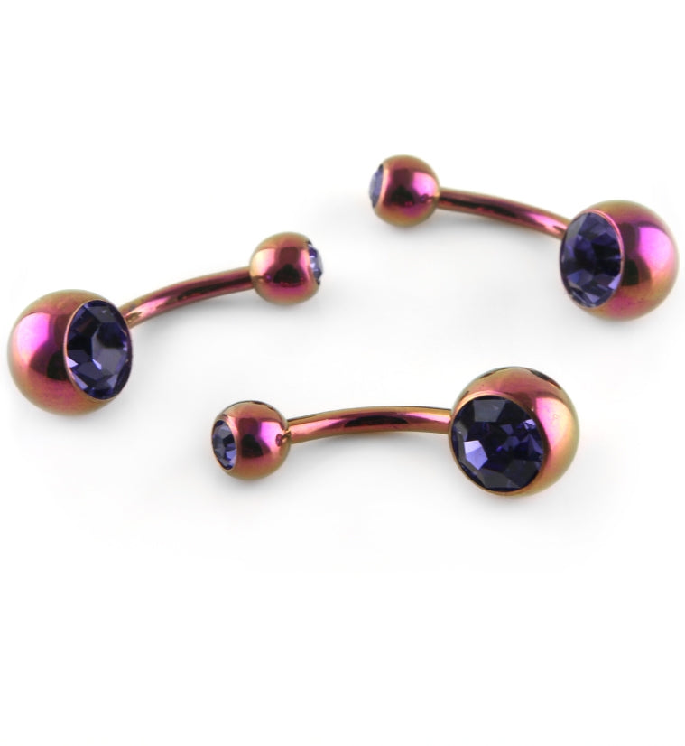 Blurple Titanium Belly Button Ring