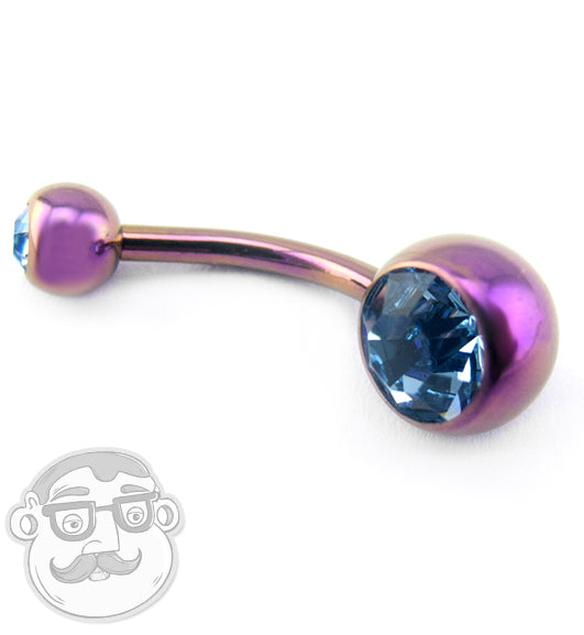 Pink Titanium Belly Button Ring