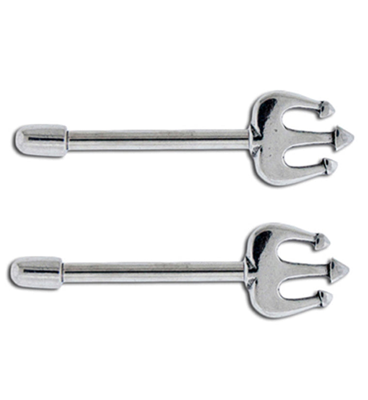 Pitch Fork Nipple Barbell Ring