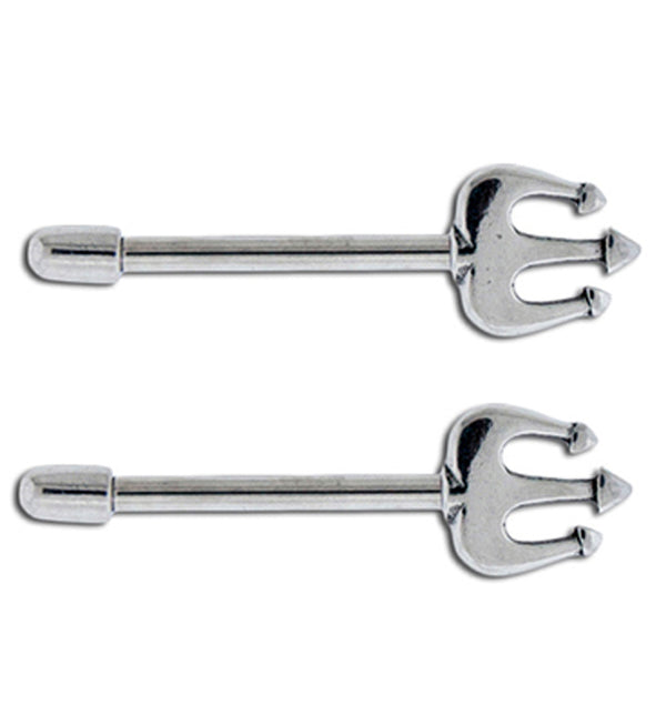 Pitch Fork Nipple Barbell Ring