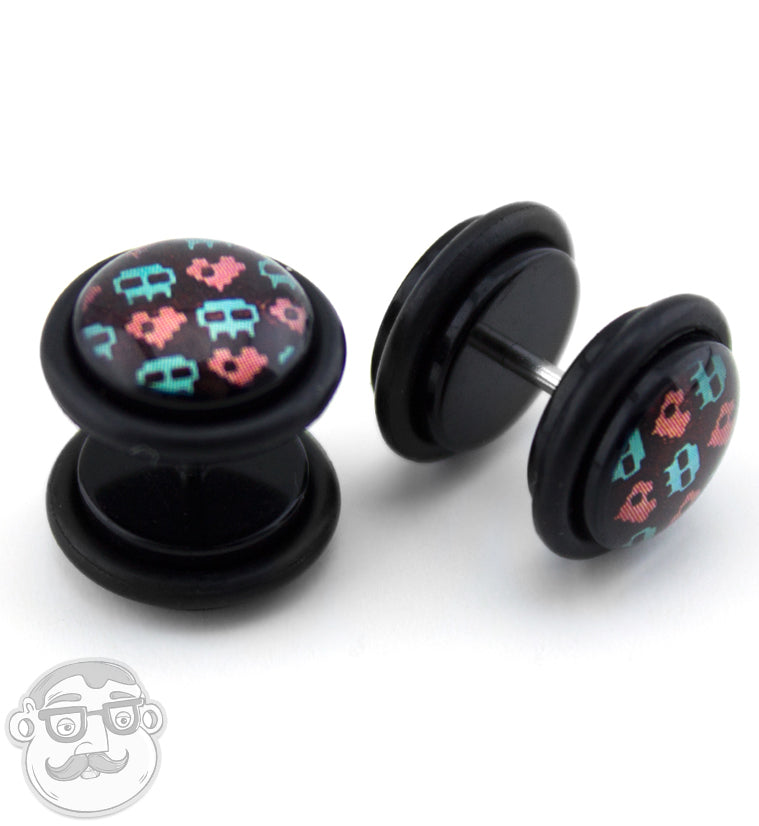 Heart Skull Pixel Fake Plugs