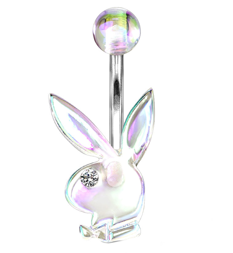 Iridescent Acrylic Playboy Belly Button Ring