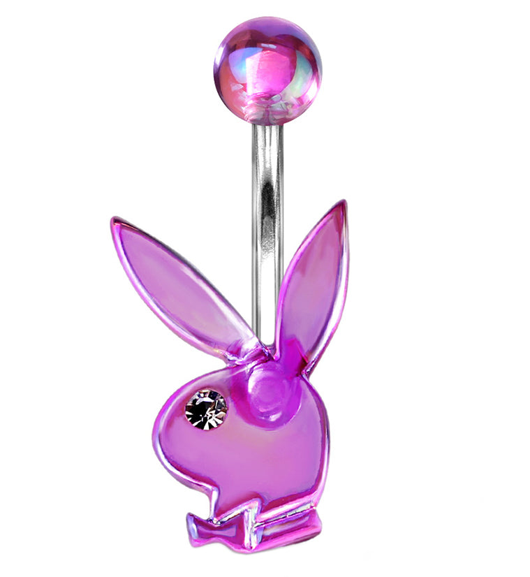 Purple Acrylic Playboy Belly Button Ring