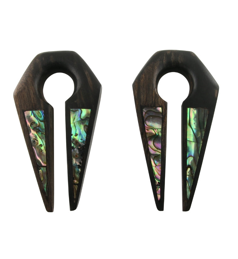 Plunge Areng Wooden Hangers With Abalone Inlay