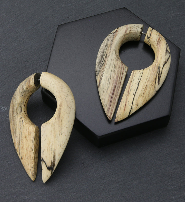 Pocket Tamarind Wood Fake Gauge Earrings